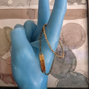 💜 Gold Gem Cuff & Arrow Chain Bracelet Bundle